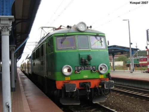 21.10.2007 (Rzepin) EP07-154 z pociągiem z Frankfurtu N/O do Poznania Gł.