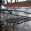 Lód na rzece Łebie #Rzeka #Lód #Zima