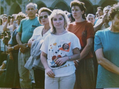 Rynek Gł.-pobyt Papieża J.P.II w Krakowie-13.08.1991r