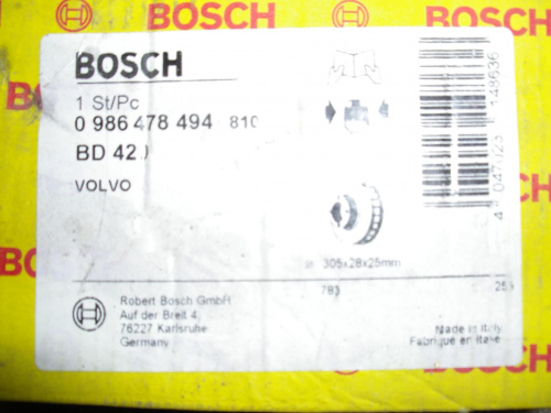 Tarcze hamulcowe Bosch 5x108 305/28/25 do Volvo