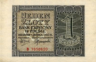 Polska II Wojna Swiatowa Generalne Gubernatorstwo Bank Emisyjny w Polsce 1940