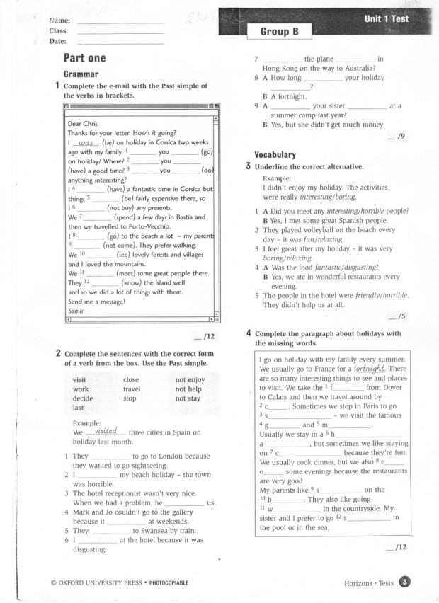 Horizons 2 unit 1