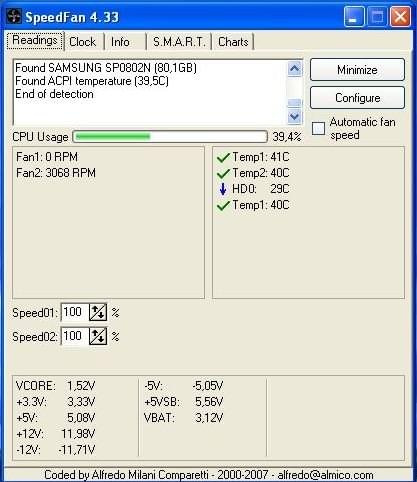 screeny z speed fan z mojego kompa. #SpeedFan #dysk #zasilacz