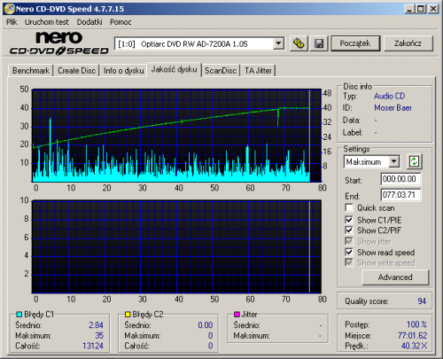 audio optiarc wr x48 v3 read x40 tdk cdr80 x52