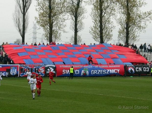 Raków Częstochowa - Rozwój Katowice, 3 liga, 19 kwietnia 2008 #rakow #czestochowa #rozwoj #katowice #kibice #oprawa #mecz