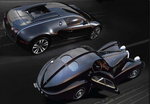 Bugatti Veyron Sang Noir i Bugatti Type 57SC Atlantic