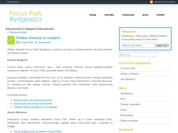 Screen strony Fokus Parku