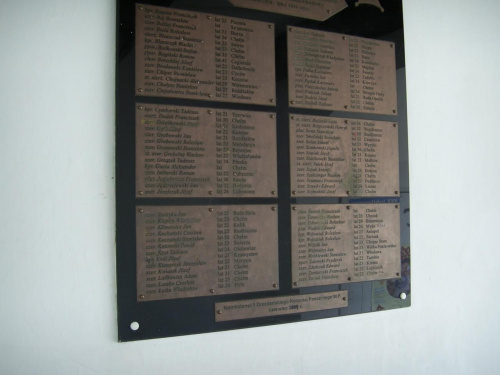 Tablica Memoratywna poleglych żołnierzy wcielonych z tych terenów do I Korpusu Pancernego WP. #WMieście #WSzkole #WPlenerze