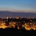 WIdok na Kraków z Kopca Krakusa o zachodzie słońca #kraków #polska #widok #noc #zmierzch #miasto
