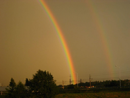 Tęcza w Ostrowcu (03-08-2008) #tęcza #burza #słońce #przyroda