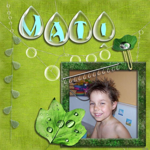 Mateusz w wannie, co widać! #digiscrap #MojePrace #PSP #grafika #Mati #KitPerlesDeRosee