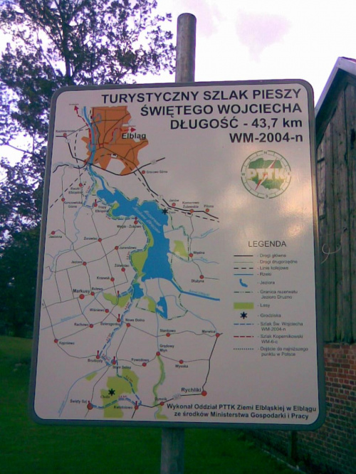 Szlak Swiętego Wojciecha - tablica z mapą