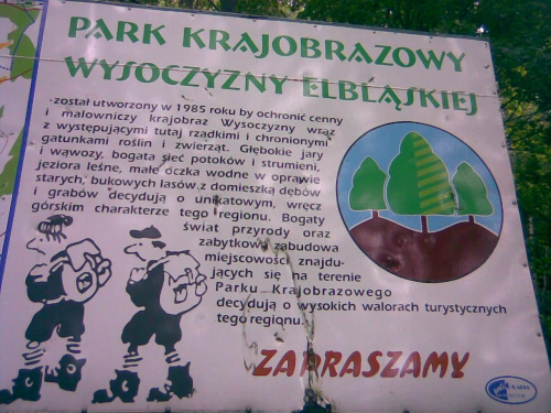 Park Krajobrazowu Wysoczyzny Elbląskiej - tablica informacyjna