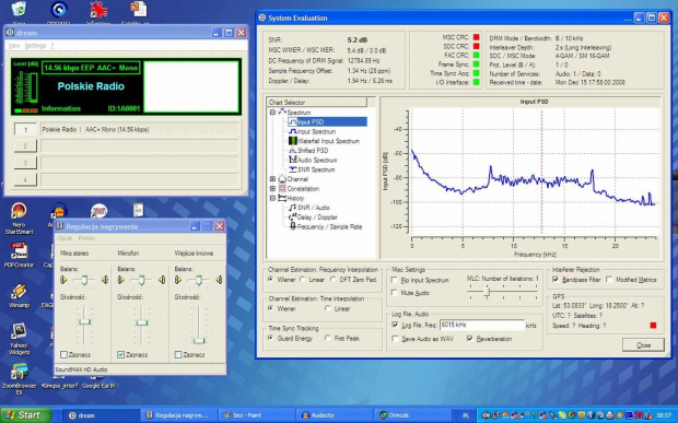 PRdZ w DRM,
6015 kHz, Elta 3562N