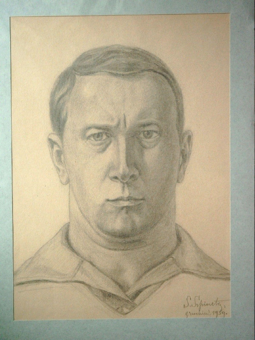 Stanislaw Szpineter (autoportret) XII.1939 r. (33 l.) groznie wyszedl, ale byl lagodny