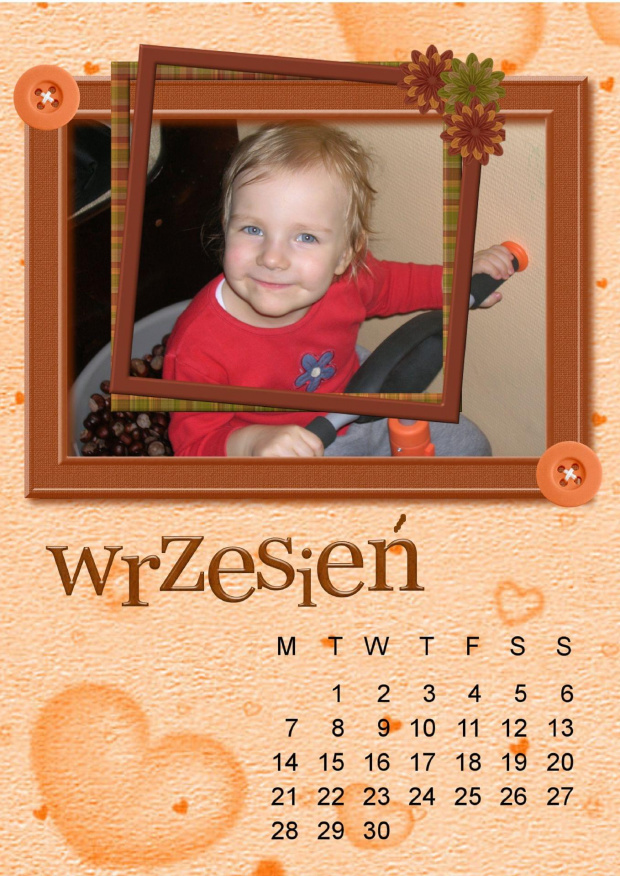 Kalendarz 2009 - Wrzesień #DigitalScrapbooking #kalendarz