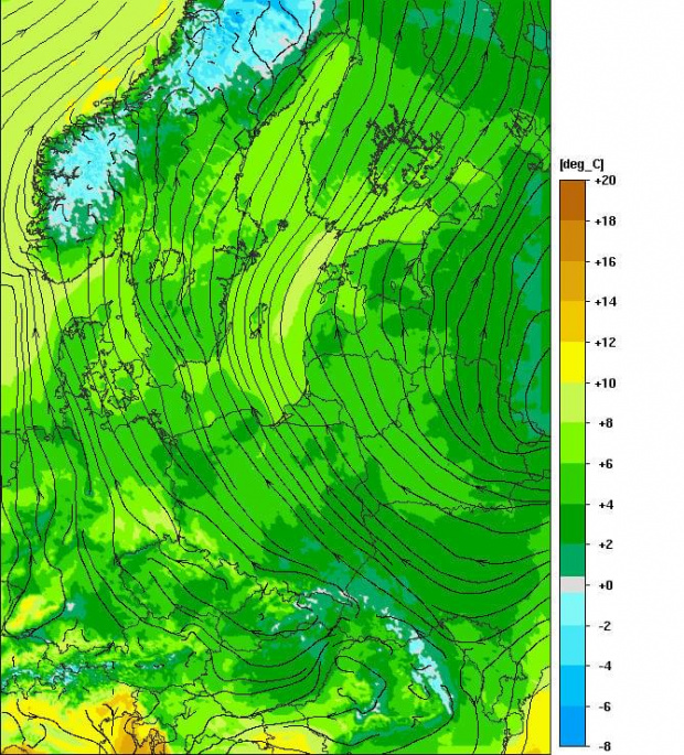 Temp. godz. 12.00 UTC 21.11.2012