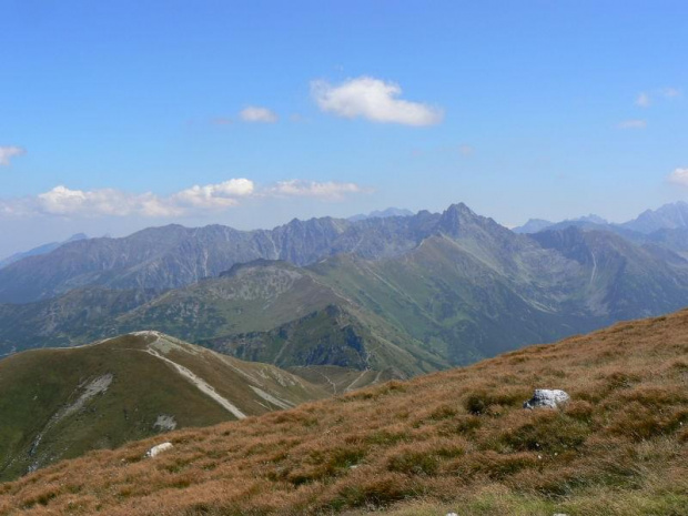 Widok na Tatry Wysokie z Małołączniaka.