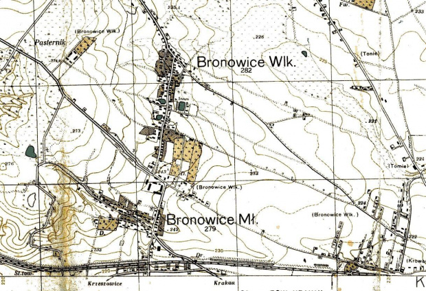 Bronowice Wielkie (Niemieckie) 1934r #BronowiceWielkieMapa1934